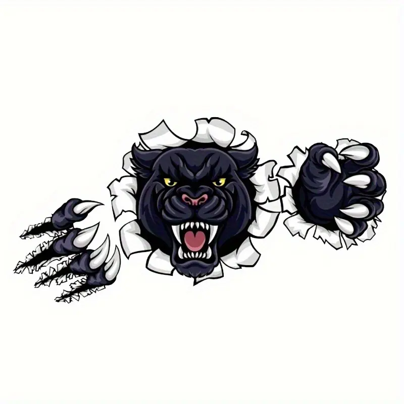 1PC Black Panther Wall-Breaking Head + Claw Pattern" Multi-scene Dominant Decorative Sticker For Digital Device/Gear Bag Multi-scene Cool Goodie Adds Wild Dominant Personal Texture Top For Multi-scene Dominant Cool Style Fans