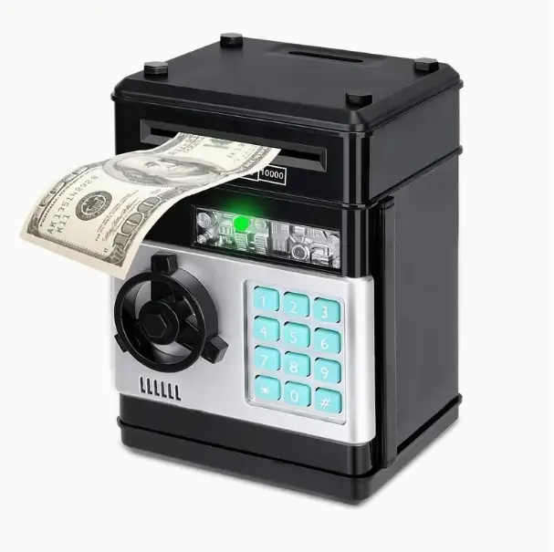 Piggy Bank for Boys Girls, Electronic Coin Money Bank with Password Protection, ATM Saving Bank Paper Money Scroll Saving Box  Moneybox Safe Coinslot Children Birthdaygift