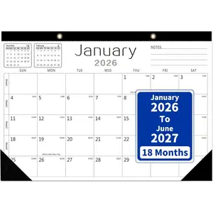 Wall Calendar 2026 2027, 17"x12" Large Desk Calendar From January 2026 To June 2027 18 Months Planner with Julian Date, Big Blocks For Holiday  Year Christmas Gifts