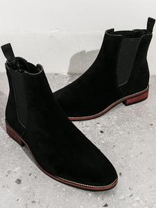 men's fashionable chelsea boots, casual comfortable ankle boots for daily wear, fsolid color boots, daily clothing decor, footwear, closed