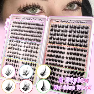 360 Cluster Self-Adhesive False Eyelashes, Fluffy Eyelash Clusters, Compact Large Capacity Pack, Mixed Styles, Natural Look, Long-Lasting, Waterproof, Easy Application