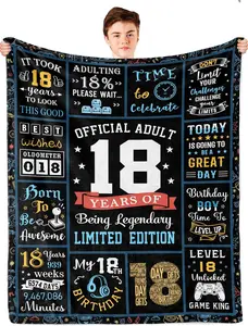 18th Birthday Gifts for Boys, Gifts for 18 Year Old Boys, 18 Year Old Boy Birthday Gifts, Gifts for 18 Year Old Boy, Gift Ideas 18 Year Old Boy, 18th Birthday Decorations Blanket 60x50in