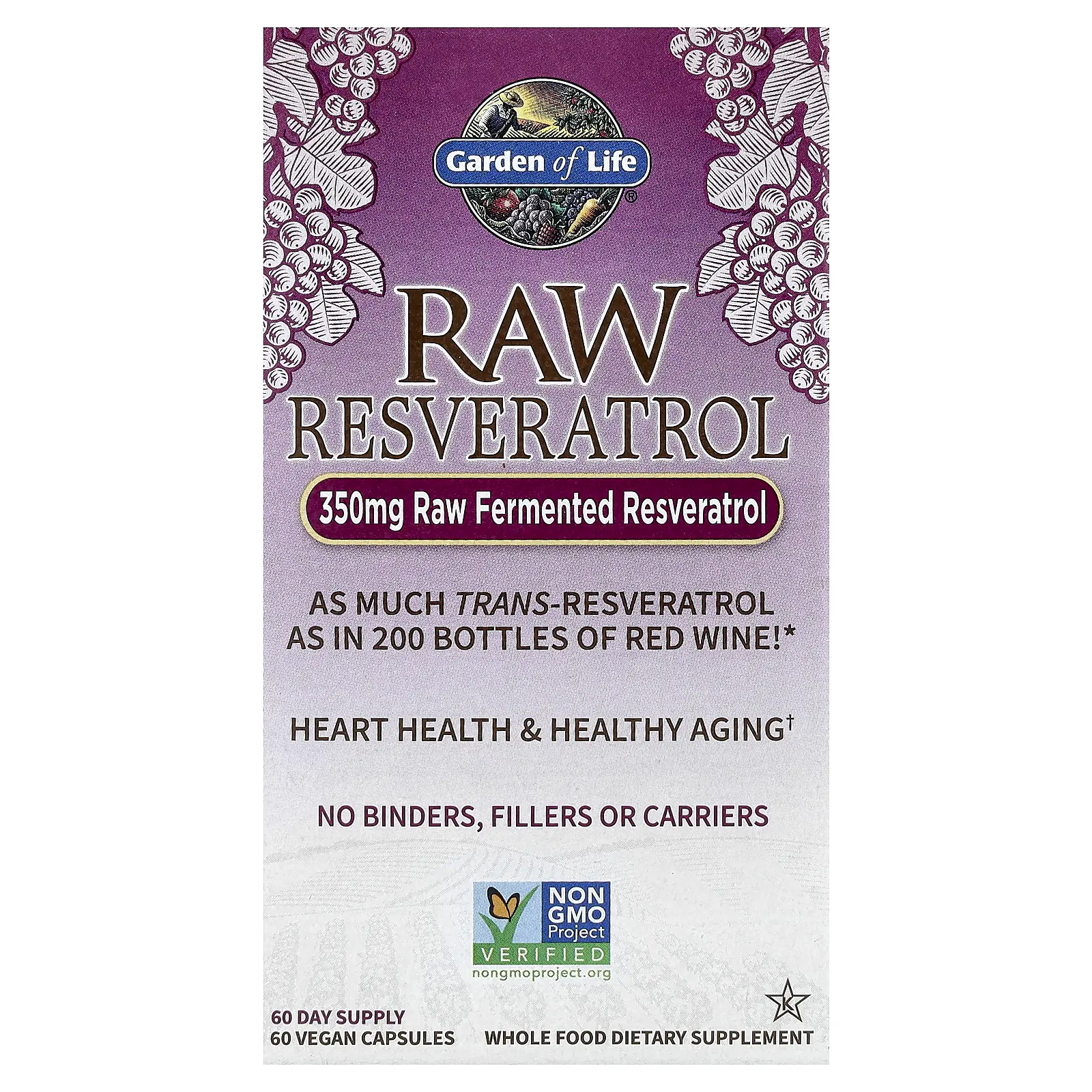 Garden of Life RAW Resveratrol, 60 Vegan Capsules