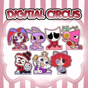 Digital Circus Keychain Acrylic - Pomni, Jax, Ragtha, Kinger, Caine, Zooble, Gangle, Kawaii Cute Acrylic Keychain Charms, Perfect Gift for Fans & Collectors