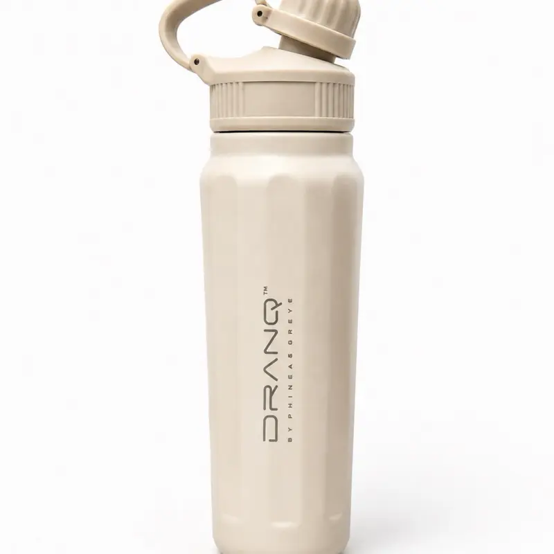 DRANQ Stainless Steel Water Bottle, 28oz White (WH28)