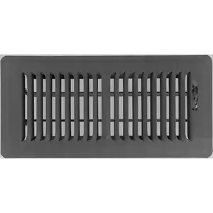 4" X 12" Dark Grey Floor Register Vent - Heavy Duty Steel Floor Vent with Easy Adjust Airflow Lever - Reinforced Steel 4 inch x 12" Floor Vent