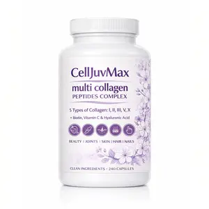 Multi Collagen Capsules for Women & Men, 240 Count | Types I, II, III, V, X | Hydrolyzed Peptides with Biotin, Hyaluronic Acid & Fat-Soluble Vitamin C Complex | Non-GMO, Filler-Free