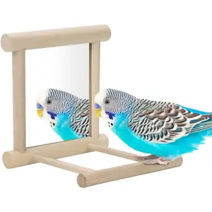 Bird Mirror with Perch Bird Toys for Parrots Budgies Parakeets Cockatiels Lovebirds Finches Canaries