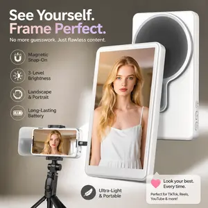 [Summervibes] Coucur Phone Vlog Selfie Monitor Screen with Magnetic Mount for MagSafe Rear Camera for Selfie Vlog Live Stream Compatible with iPhone & Android Wireless Connection Portable Design