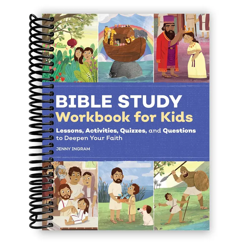 Callisto Kids' Interactive Learning Book - 8-12 Years Bible Study Activity Book, 52 Stories, 52 Weeks Lessons, Spiral Bound, 176 Pages, Draw to Learn, Quiz Reinforcement, Lays Flat, Kids Learning Materials for Scripture Exploration