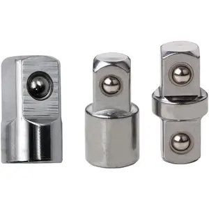 3 Pack Impact Socket Adapter Set Joint Chrome 3/8" Coupler + 3/8" to 1/4" + 1/2" to 1/4" Extension Converter Reducer for Wrench Ratchet Driver Bit Drill  Maintenance Construction Work