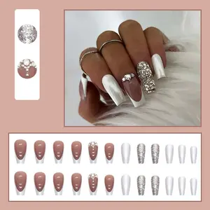[Murraya Nail] M13--24PCS FREE SIZE PRESS-ON NAILS/Press-on Nails Reusable/ Long-lasting