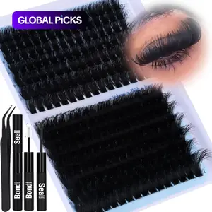 224 Pcs Fluffy D Curl Eyelash Kit, Mixed Lengths 12–24 mm, Dense Volume Lash Clusters, Easy to Apply, Perfect for Beginners and Salons, Eyelash Extensions