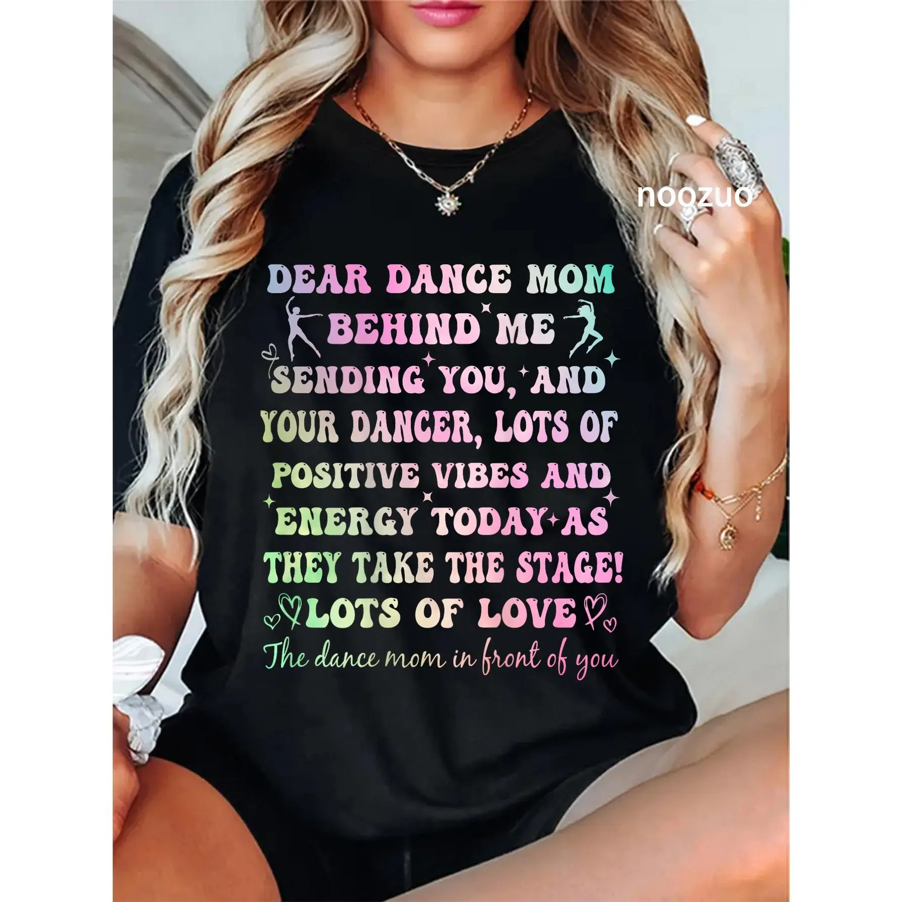 100% Cotton Dear Dance Mom Behind Me Sending You Funny Retro T-Shirt