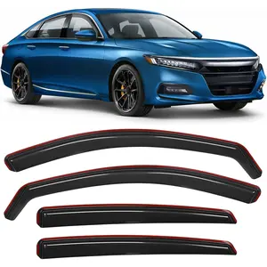 Nilight in Channel Window Visors for Honda Accord 2018 2019 2020 2021 2022, Wind Deflectors for Sun Rain & Ventilation, Smoke Tinted, 4PCS
