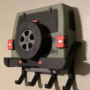 Jeep inspired Key Hanger 3D Printed - Easy Install No Tools Needed - Organize Keys Conveniently - Practical Accessory for Jeep Owners
