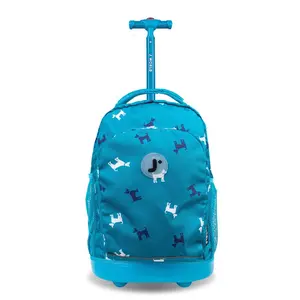 J World Sunny 17" Rolling Backpack - Blue Puppy