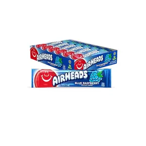 Airheads Candy, Blue Raspberry Flavor, Individually Wrapped Full Size Bars, Taffy, Non Melting, Party, Pack of 36 Bars, 0.03 kg