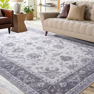 8x10 Large Retro Area Rugs ,Non-Slip Backing, Machine Washable, Low Pile Boho Printer Carpet for Living Room, Bedroom, Office, Dining Room ,Home decor Mat,  Non-Shedding, Easy Cleaning, Grey, Orange, Brown,4x6, 5x7, 6x9, 8x10 Feet