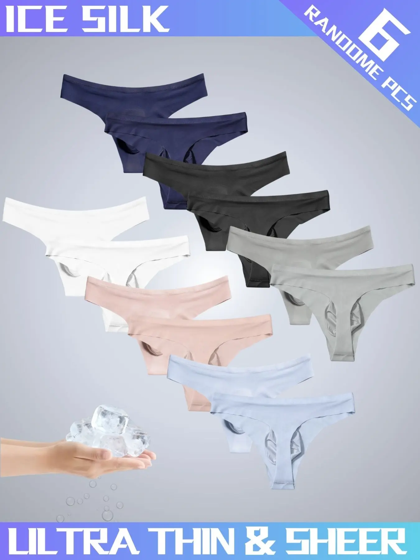 6 Pcs Random Colors Men's Seamless 3D Fashion Triangle Briefs, Breathable Comfy Underwear, Quick-Dry Breathable Comfort, Medium Stretch Nylon, Pure Color Design, Sizes S-Xxxl