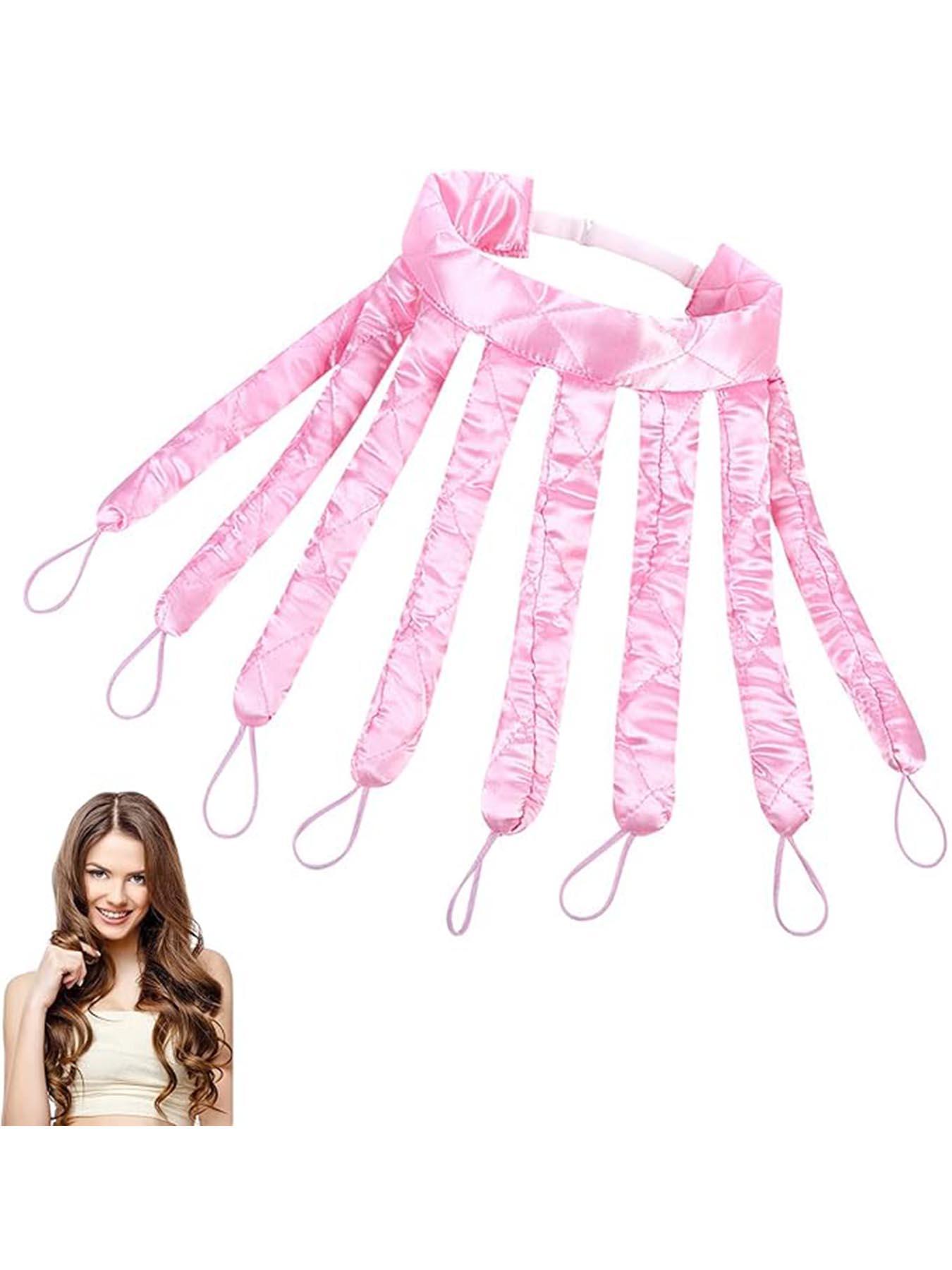 No Heat Hair Curler, Octopus Style No Heat Hair Roller, Soft No Heat Wave Curling Tool, Overnight DIY Hairstyle Accessory, Heatless Hair Curler 8 Detachable Claw Straps & Adjustable Headband Overnight Curlers to Create Natural Waves and Curls for Women an