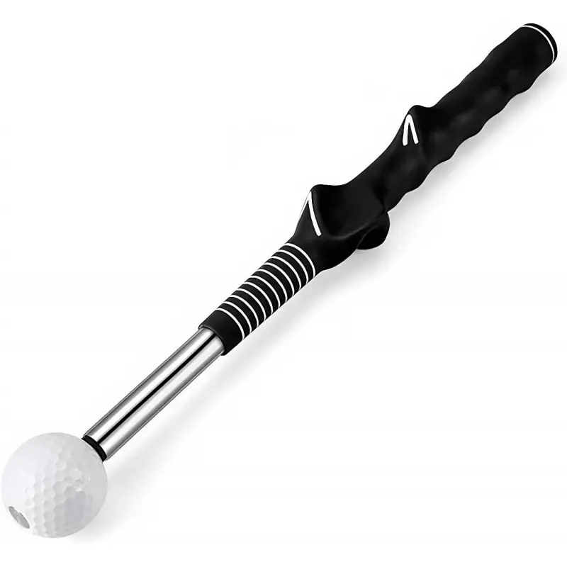 Golf Swing Trainer - Stainless Steel Correcting Tool with Sensitive Click Sound Feedback, Ergonomic Non-Slip Grip, 38-60cm/15-24in Retractable Design for Grip Power, Backyard Training, Enthusiasts’ Indoor Practice & Course Warm-Up