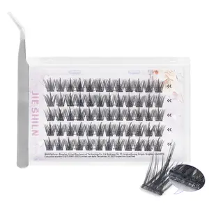 Lash Clusters Eyelash Extension 60Pcs Natural Lash Clusters DIY Individual Lashes Bond and Seal