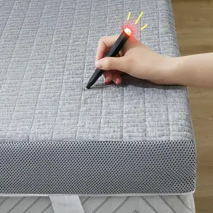 3 Inch Memory  Mattress Topper Full Size for Eliminate Static Electricity, Concuctive Yarn Included to Improve Sleep Quality, Double Bed Topper with Grey Cover