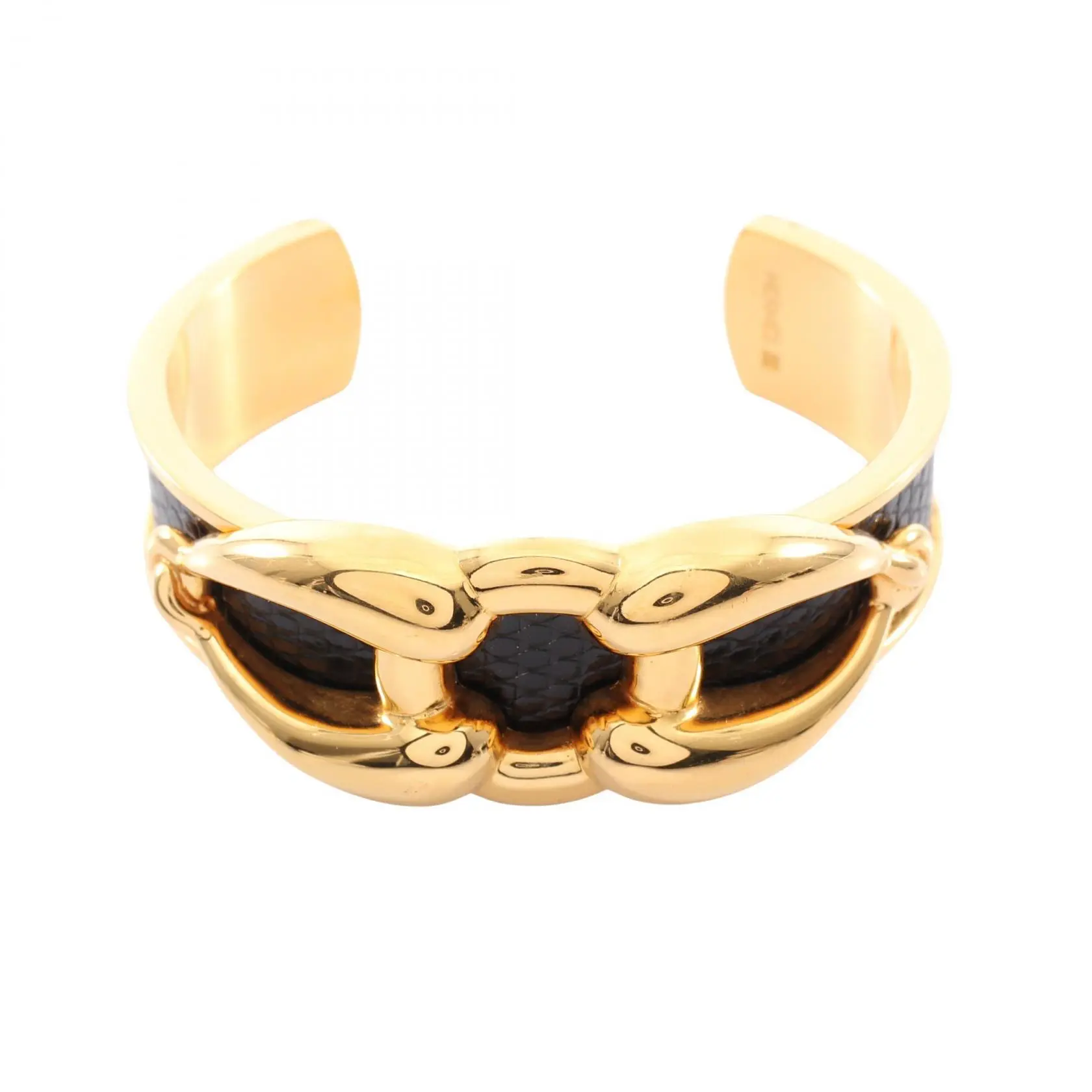 Pre-owned HERMÈS Gold-plated Small Leather Goods Hermes Lizard Bracelet