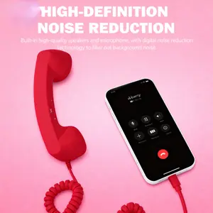 Valentine's Day gift Retro Phone Handset, Type-C Wired Mobile Phone Receiver for Comfortable Calls, Type-C Port, Perfect for Valentine's Day, excellent sound quality,  handset call external for your girl