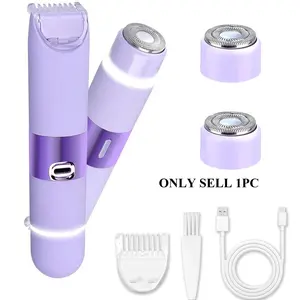 Women's Bikini Trimmer Dual Head Electric Shaver, Ipx7 Waterproof Easy Clean Hair Clipper, Rechargeable Painless Razor for Underarms Legs Arms Body Face