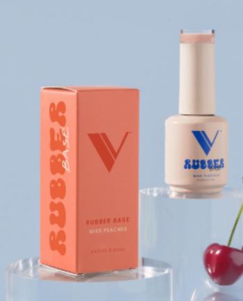 V Beauty Pure Miss Peaches Rubber Base - 10ml Flexible Gel Nail Polish for Short Nails & Natural Breakage - Self-Leveling Soak-able Formula