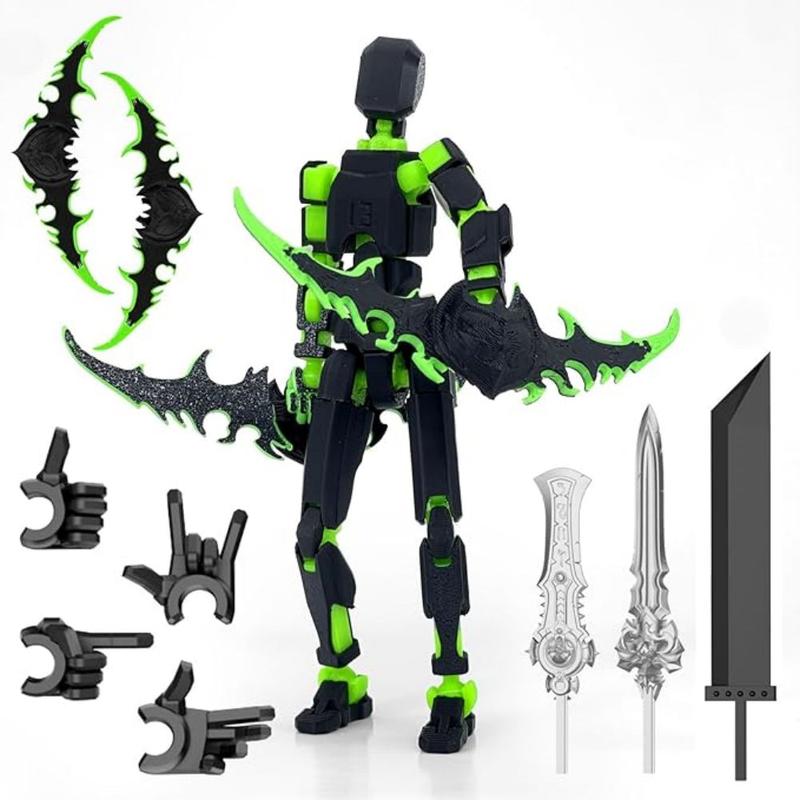 1pc T13 Robot Action Figure - 3D Printed Collectible with Articulated Joints & Accessories for Desktop Decorations - 1pc Options Decorative Piece Toyset