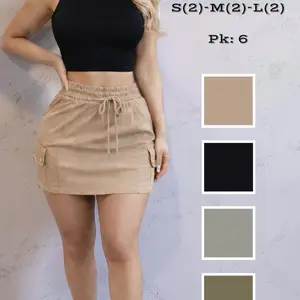 Mini falda Available in Beige Black Olive Green and Khaki Colors