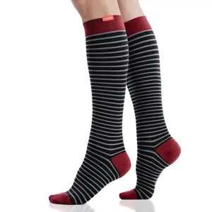 Vim & Vigr Little Stripe Medical Grade Compression Socks 30–40 mmHg for Men & Women Circulation Support for Edema, DVT, Lymphedema, Travel, Nurses & Long Standing (Nylon)