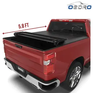 OEDRO [Fits 2019-2026 Chevrolet Silverado & GMC Sierra 1500] 5.8 Ft Bed, Soft Quad Fold Truck Bed Tonneau Cover, without Multi-Flex Tailgate