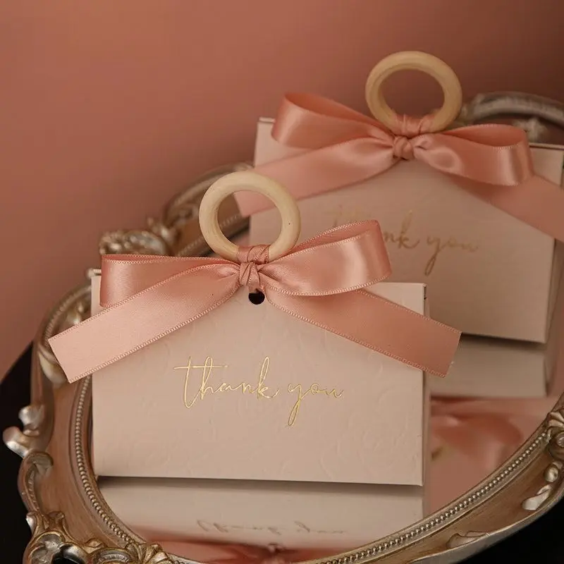 Blush Pink Embossed Party Favor Box - Party Favors - Chic Triangular Party Gift Box for Weddings, Quinceañeras & Events (Set of 12)