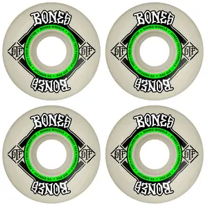 Bones Skateboard Wheels 52mm STF V5 Sidecut 99A White