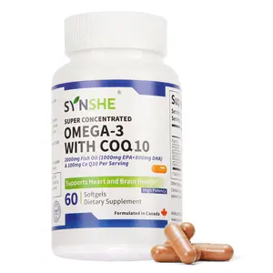 SYNSHE Omega-3 with CoQ10 100mg - 2000mg Fish Oil (1000mg EPA 800mg DHA) - Heart & Brain Health Supplement