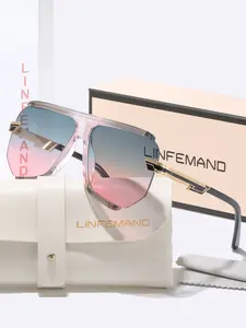 Linfemand Fashion Sunglasses Uv400 Protection, Gradient Lenses, High-End Metal Frame, Summer Sunscreen, Essential for Outdoors