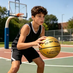 Personalized "To My Son" Basketball - Inspirational Engraved Basketball Gift for Son from Dad/Mom, Official Size 7, Perfect for Indoor & Outdoor Play