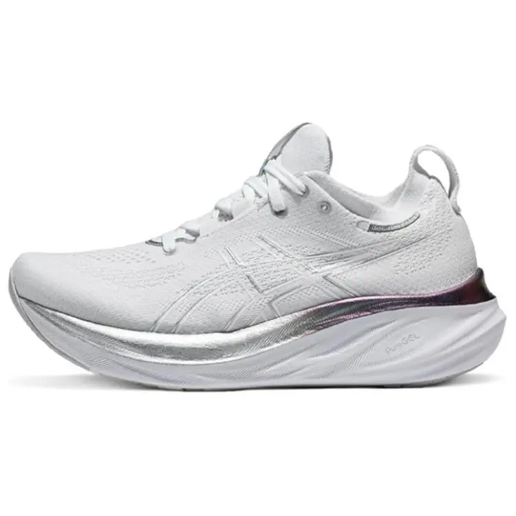 ASICS GEL Nimbus 26 Platinum Real White Pure Silver Versatile Comfort Low Top Running Shoes Women's 1012B720-100