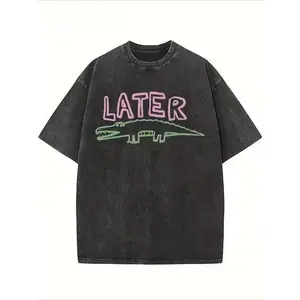 valentine shirts Sarcastic Later Gator Graphic-Shirt- Funny Unisex Loose Fit Tee with Alligator Design, Breathable Washed, Round Neck Short Sleeve Casual Wear& Holiday Parties