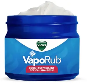 Vicks VapoRub, Original, Cough Suppressant, Topical Chest Rub & Analgesic Ointment, Medicated Vicks Vapors, Relief from Cough Due to Cold, Aches & Pains, 1.76oz