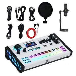Honey Sonic Live Sound Card – DSP Noise Reduction, 48V Phantom Power, Voice Changer & 8 Live Sound Effects, 3000mAh Battery, OTG Digital Audio for Streaming / Podcast / Gaming / Karaoke / Vocal Recording – Compatible with iPhone, Android, PC, Laptop