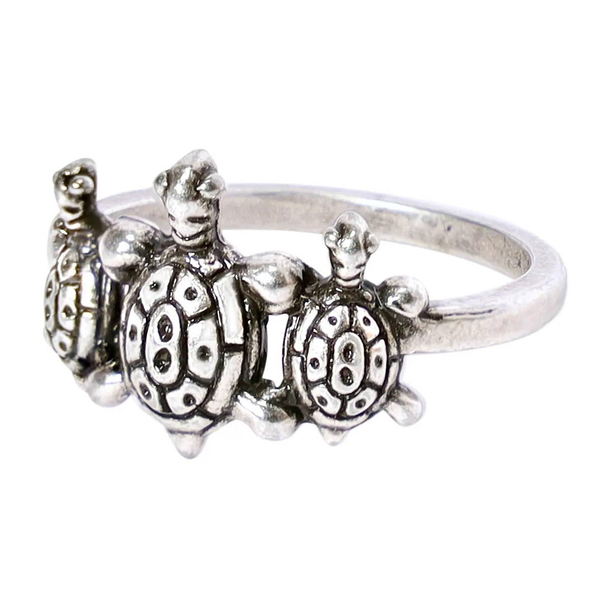 Silvertone Triple Turtle Band Ring, Simple Style Fashion Jewelry, Unisex Rings, Ring Lover, Handmade Ring