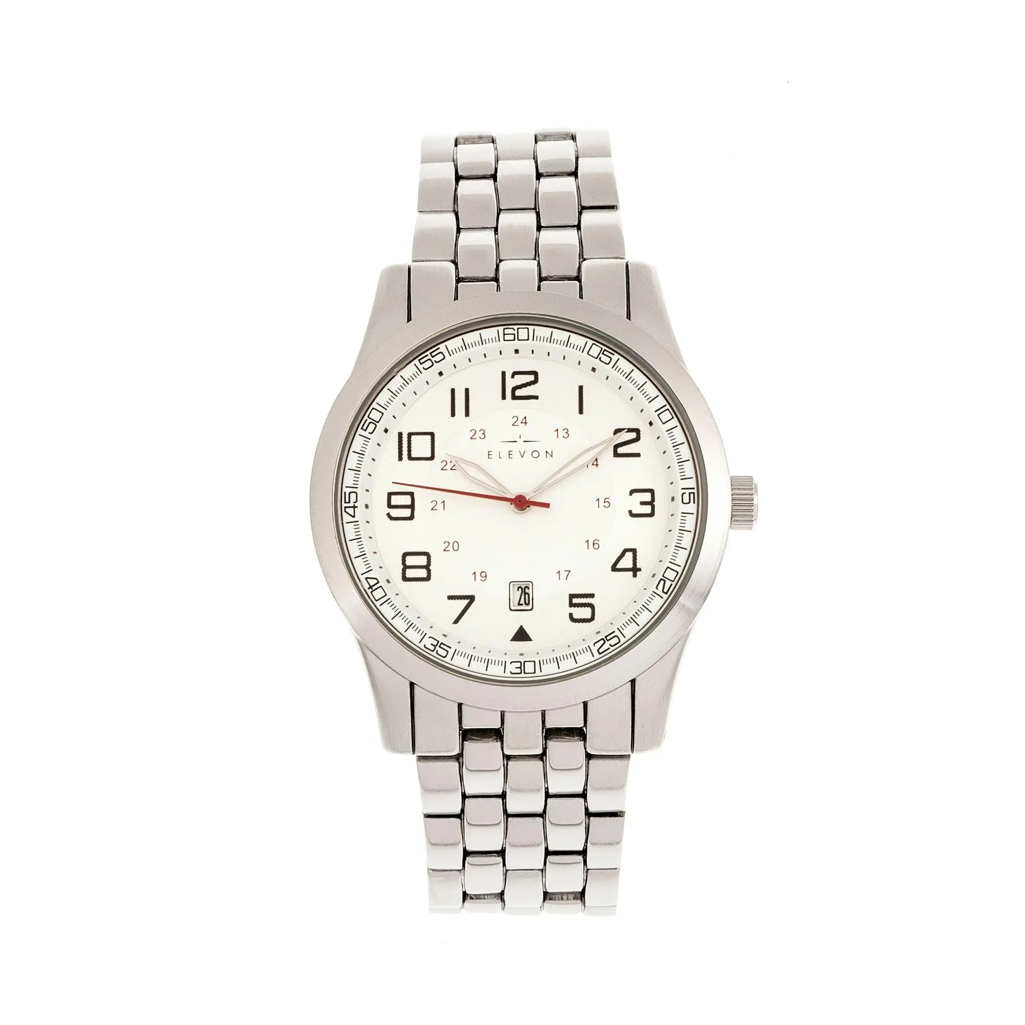 Elevon Men's Garrison Men's Silvertone White Dial Watch Elevon Men's Garrison Men's Silvertone White Dial Watch