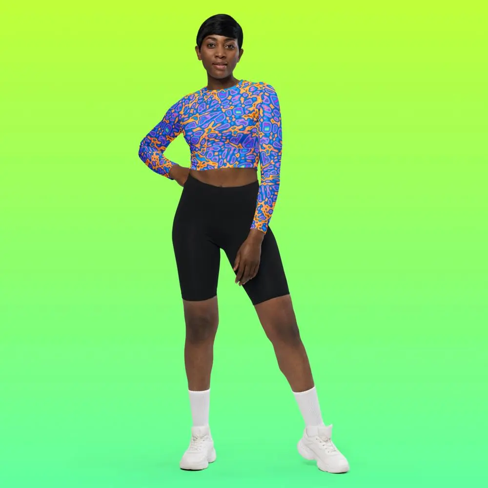 Chromatic Acid: [Acid Etch 5] Long Sleeve Crop Top