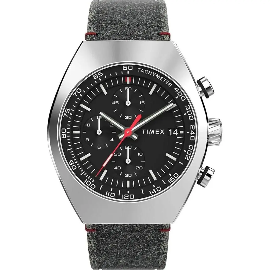 Timex Legacy Tonneau Black/Black Leather Mens Watch TW2W50000