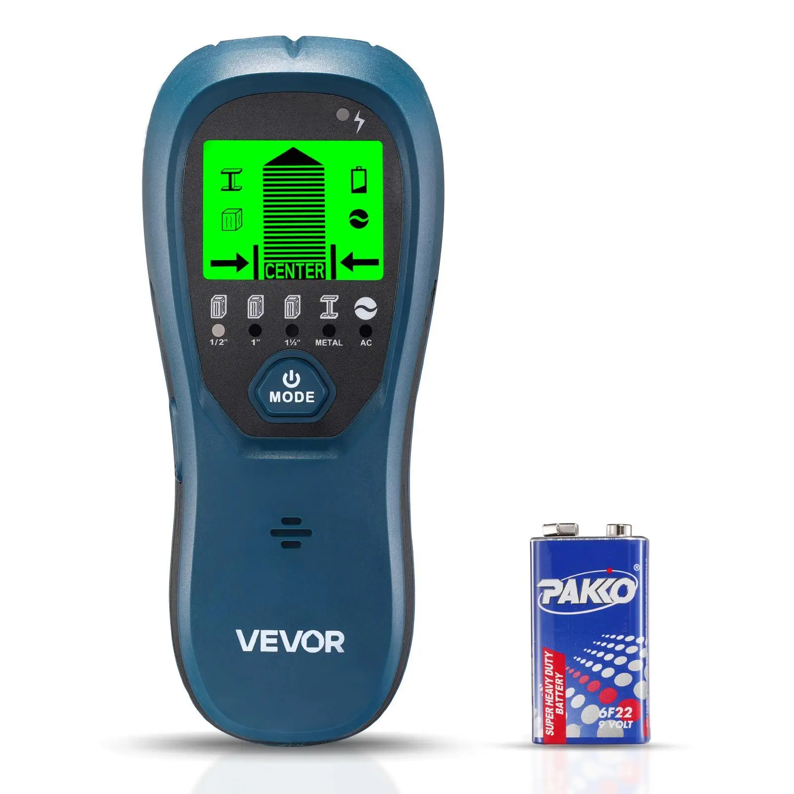 【SummerFinds】VEVOR Stud Finder Wall Scanner,  , 5 in 1, Electronic Wall Stud Detector with Smart Sensor, High-Definition LCD Display and Audio Alarm, for the Center and Edge of Metal, AC Wire, Joists, Pipes, Blue